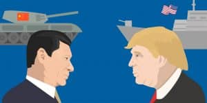 dessin de Kim Jong-un face a Trump