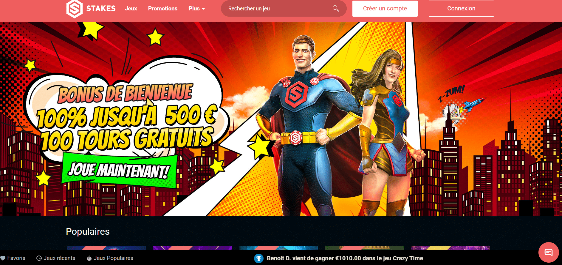 stakes casino accueil