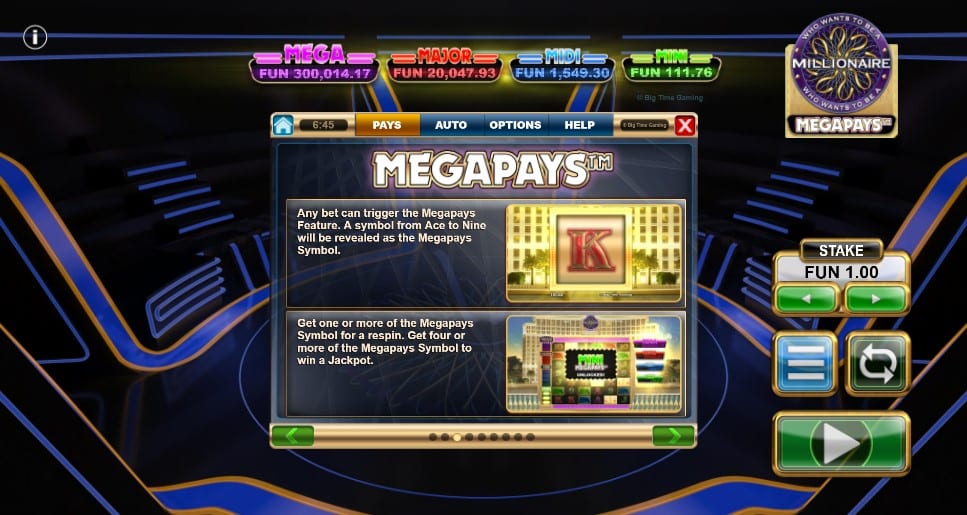 Who Wants To Be A Millionaire Megapays