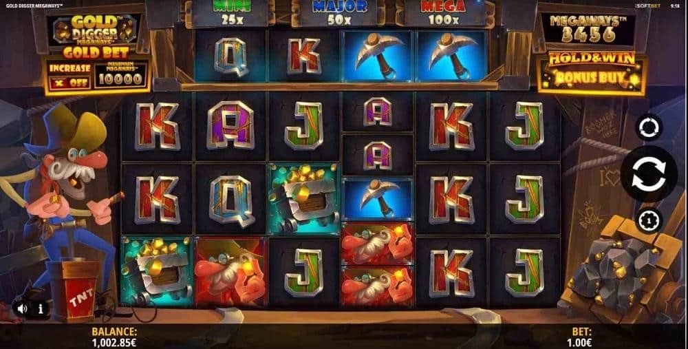symboles et paiements Gold Digger Megaways