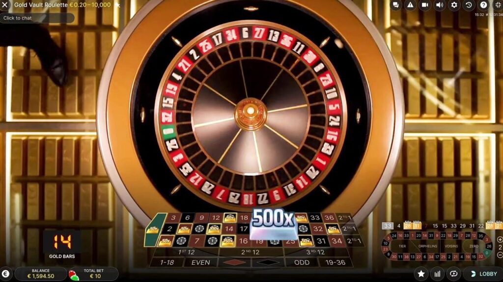 apercu Gold Vault Roulette live