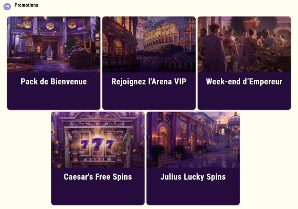 Bonus sur Julius Casino